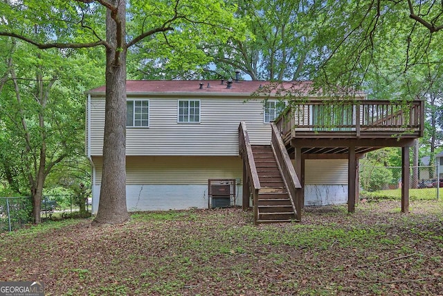 5295 Old Trail Cir, Stone Mountain, GA 30088 - back of property featuring stairs and a deck