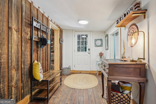 mudroom featuring wood finished floors
