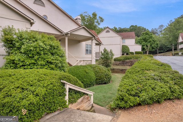 view of yard with stairs