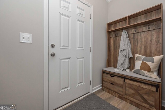 2871 Fareed, Douglasville, GA 30135 - mudroom featuring baseboards and wood finished floors