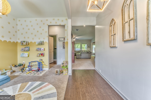 214 Willowbrook Way SE, Calhoun, GA 30701 - entrance foyer with dark wood-style flooring and baseboards