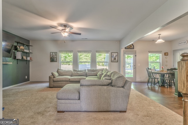 214 Willowbrook Way SE, Calhoun, GA 30701 - living room featuring ceiling fan and baseboards