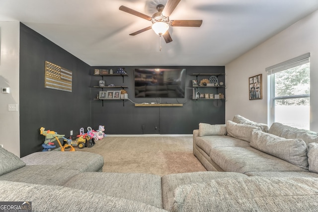 214 Willowbrook Way SE, Calhoun, GA 30701 - living area with a ceiling fan and carpet