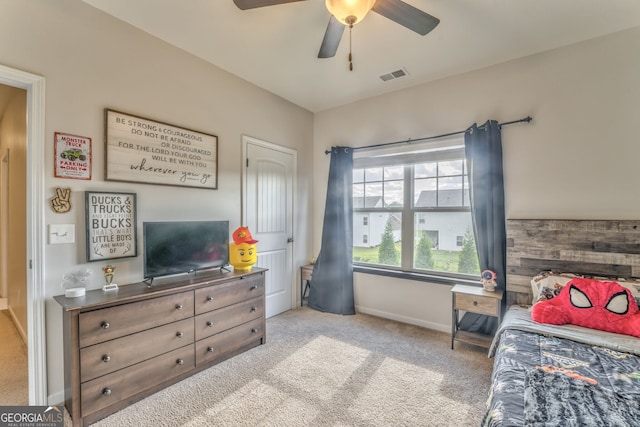 214 Willowbrook Way SE, Calhoun, GA 30701 - bedroom with carpet, baseboards, and a ceiling fan