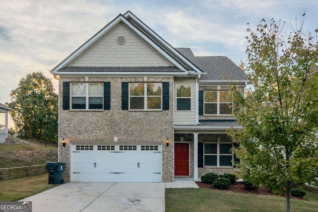 255 Dublin Way, Dallas, GA 30132 - view of front of house featuring a garage, driveway, and brick siding