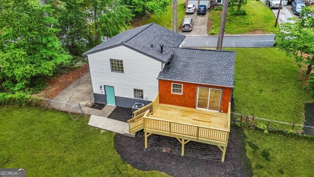1355 Tucker Woods Dr, Norcross, GA 30093 - rear view of house with a shingled roof and a deck