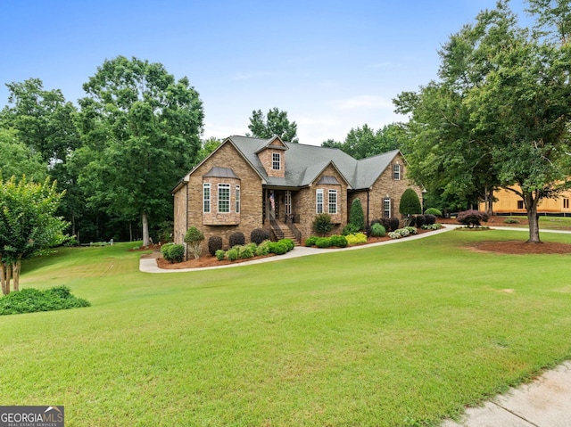 124 Belford Way, Locust Grove, GA 30233 - view of front of home with stone siding and a front yard