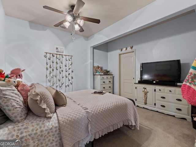 124 Belford Way, Locust Grove, GA 30233 - bedroom featuring light colored carpet and ceiling fan