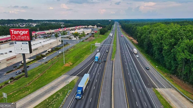 bird's eye view of a highway