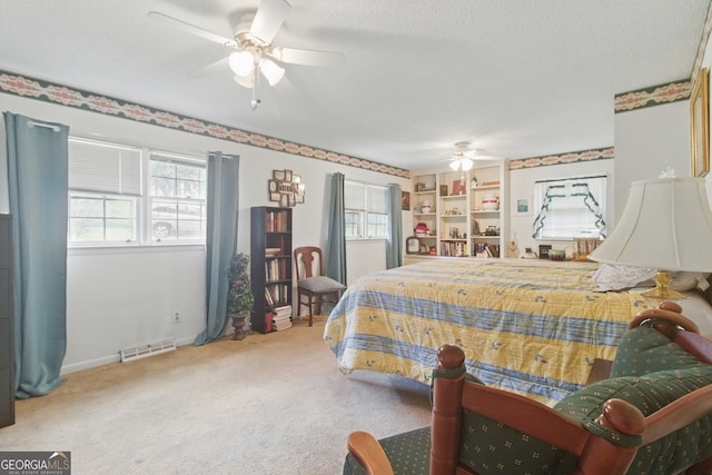 154 Willowdell Dr, Toccoa, GA 30577 - bedroom with carpet floors, ceiling fan, a textured ceiling, and baseboards
