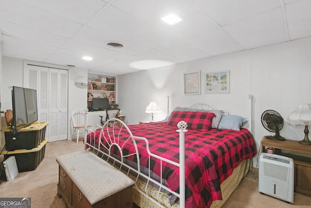 154 Willowdell Dr, Toccoa, GA 30577 - carpeted bedroom featuring a paneled ceiling and a closet