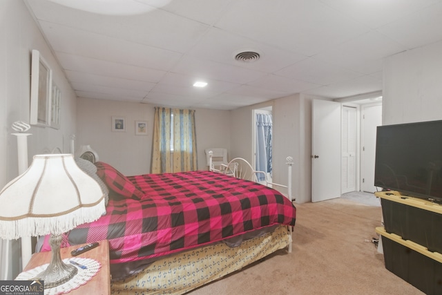154 Willowdell Dr, Toccoa, GA 30577 - carpeted bedroom featuring a drop ceiling