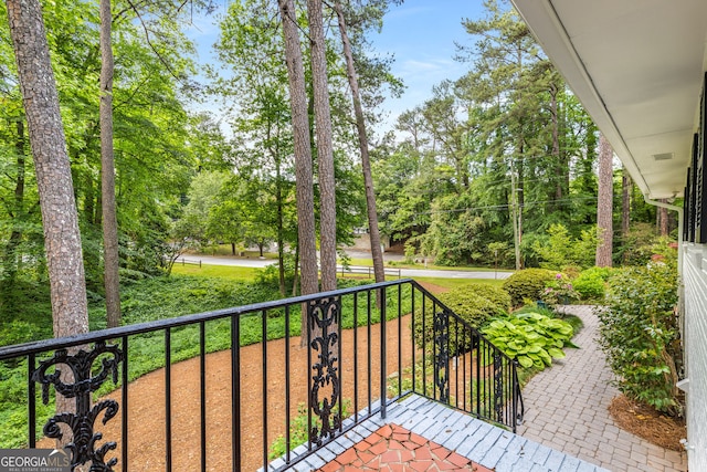 504 Kingswood Ln NW, Atlanta, GA 30305 - balcony featuring view of wooded area