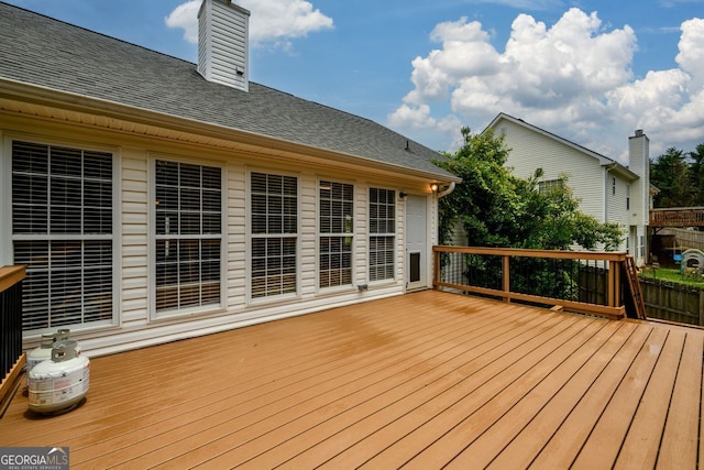 6391 Compass Dr, Flowery Branch, GA 30542 - view of wooden terrace