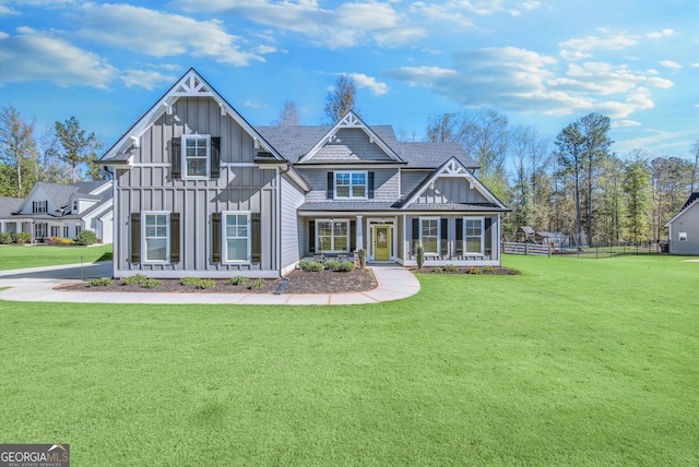 92 Gordon Oaks Way, Moreland, GA 30259 - view of front of house featuring board and batten siding, roof with shingles, and a porch