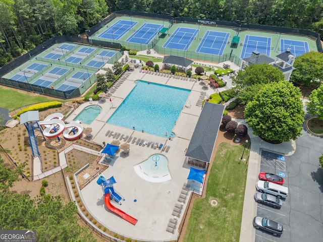 1721 Mulberry Lake Dr, Dacula, GA 30019 - aerial view of a pool