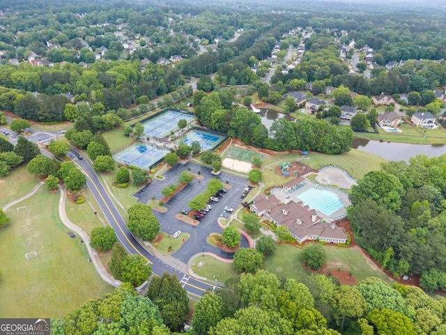 bird's eye view of a large body of water
