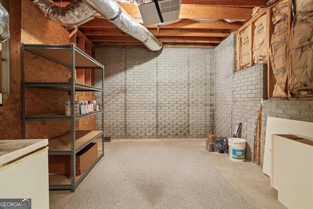 view of storage area