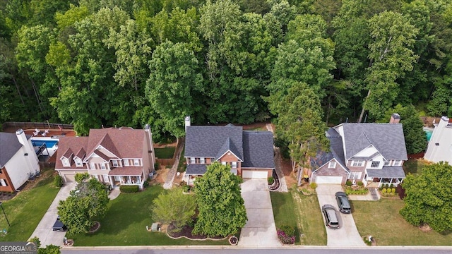 aerial view of residential area