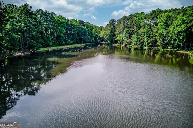3741 Windhurst Dr SW, Lilburn, GA 30047 - water view with a heavily wooded area