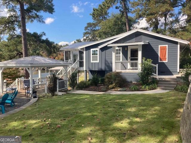 22 Waters Bridge Cir, Covington, GA 30014 - view of front of home featuring a gazebo, a front yard, and stairs