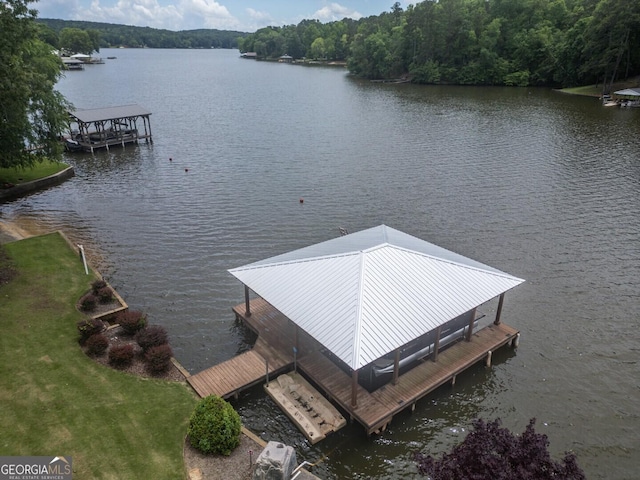 22 Waters Bridge Cir, Covington, GA 30014 - dock featuring a water view and a wooded view