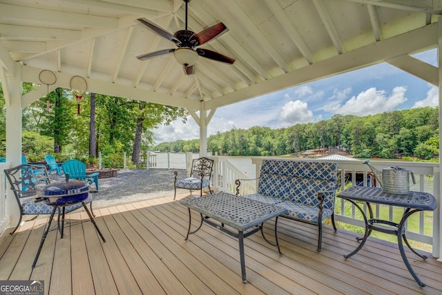 22 Waters Bridge Cir, Covington, GA 30014 - deck with ceiling fan