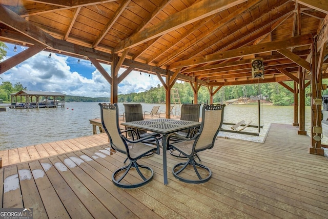 22 Waters Bridge Cir, Covington, GA 30014 - dock area with a water view and boat lift