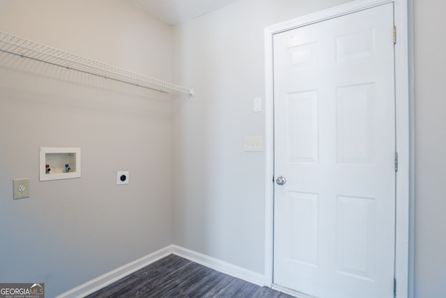 4915 Truitt Ln, Decatur, GA 30035 - laundry area with hookup for an electric dryer, washer hookup, and dark wood-style flooring