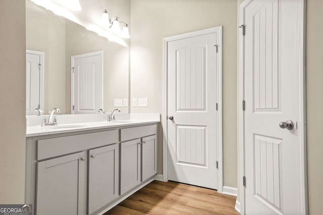 116 Cabin Way, Hampton, GA 30228 - bathroom with wood finished floors and double vanity