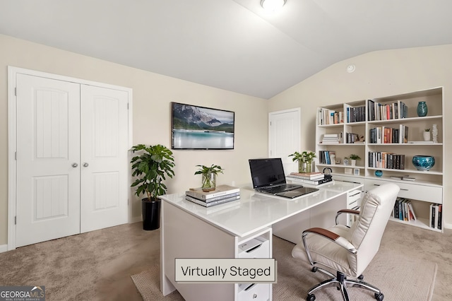 116 Cabin Way, Hampton, GA 30228 - office area featuring light carpet and lofted ceiling