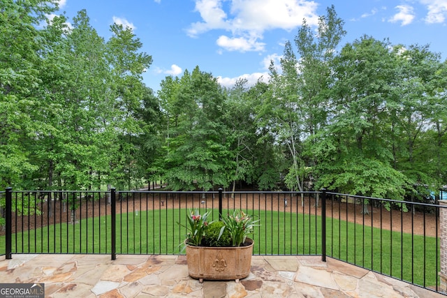 view of patio / terrace with view of scattered trees