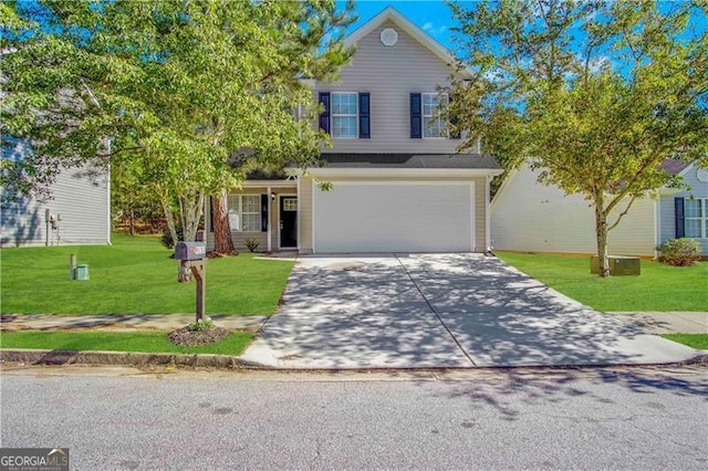 9151 Jefferson Village Dr SW, Covington, GA 30014 - traditional home featuring concrete driveway, a garage, and a front lawn