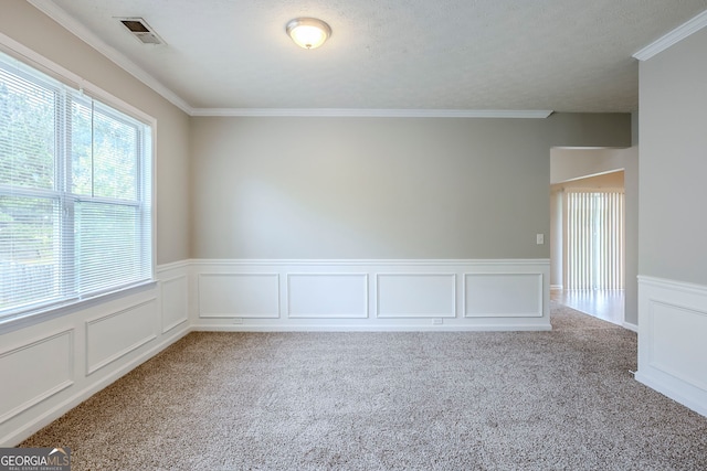 8826 Lakecrest Way, Union City, GA 30291 - unfurnished room with carpet floors, crown molding, wainscoting, and a decorative wall