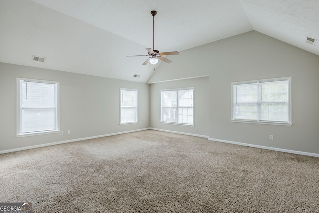 8826 Lakecrest Way, Union City, GA 30291 - carpeted spare room with lofted ceiling and a ceiling fan