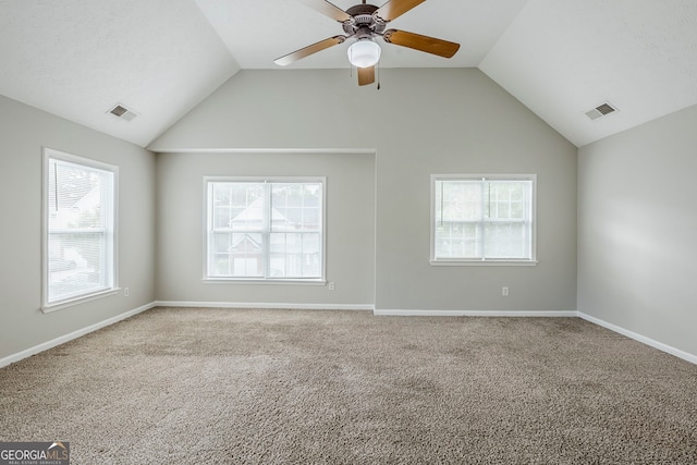 8826 Lakecrest Way, Union City, GA 30291 - carpeted spare room with lofted ceiling and ceiling fan