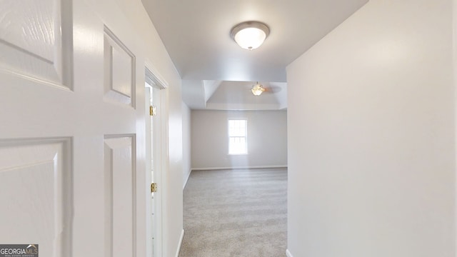 4912 Lightwood Ct NW, Acworth, GA 30102 - hall featuring carpet, baseboards, and a raised ceiling