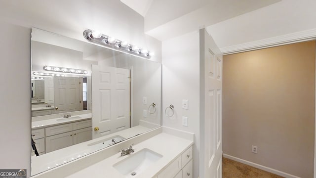4912 Lightwood Ct NW, Acworth, GA 30102 - bathroom with vanity and baseboards