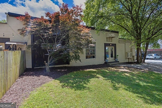 view of front of property with french doors