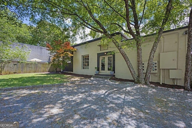 rear view of house with french doors