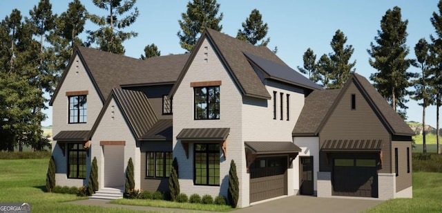 6740 Pannell Rd, Buford, GA 30518 - view of front facade featuring driveway, a front yard, and a shingled roof