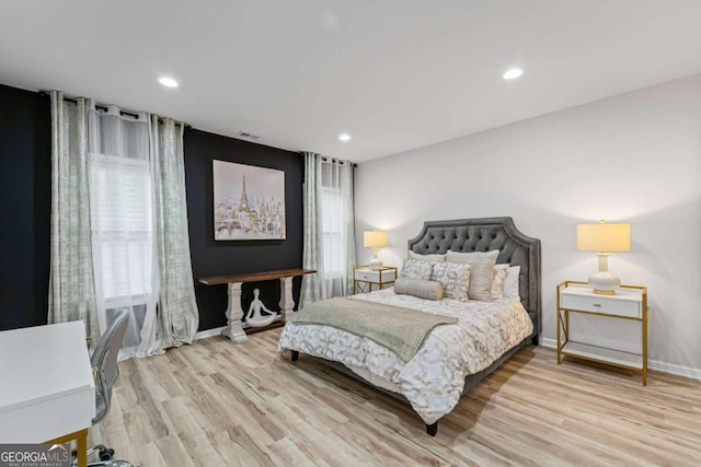 438 Southland Cir, Canton, GA 30115 - bedroom with wood finished floors, baseboards, and recessed lighting