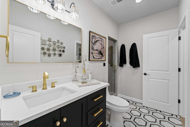 438 Southland Cir, Canton, GA 30115 - bathroom featuring vanity, toilet, and tile patterned floors