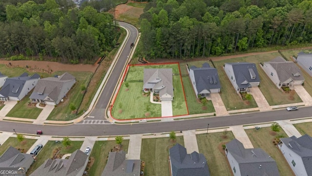 438 Southland Cir, Canton, GA 30115 - aerial view of residential area with property parcel outlined