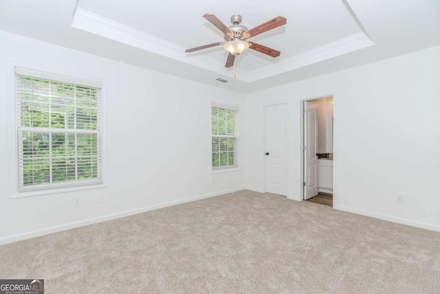 5138 Timber Hills Way, Oakwood, GA 30566 - empty room with a raised ceiling, carpet floors, plenty of natural light, crown molding, and baseboards