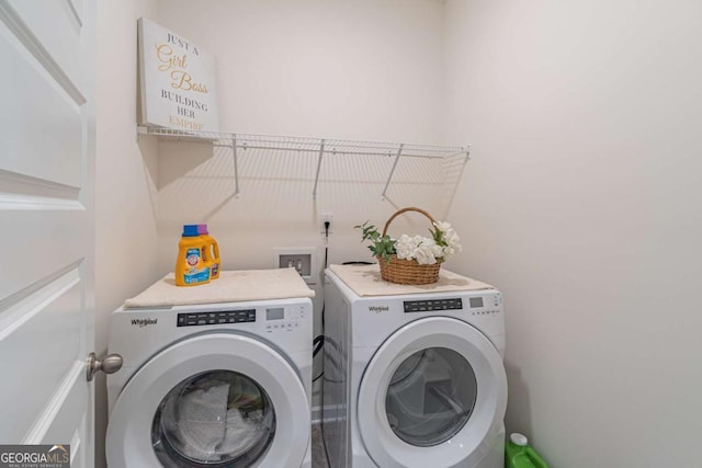laundry area featuring independent washer and dryer