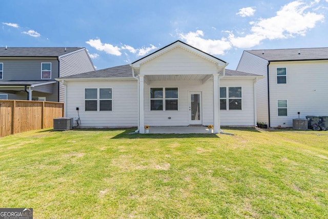 back of property featuring a patio and central AC unit
