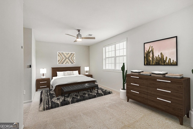 6900 Roswell Rd Unit F6, Atlanta, GA 30328 - bedroom with light colored carpet, baseboards, and ceiling fan