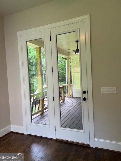 5907 SW Bunting Ln SW Unit 2, Atlanta, GA 30331 - entryway with baseboards, plenty of natural light, and dark wood finished floors