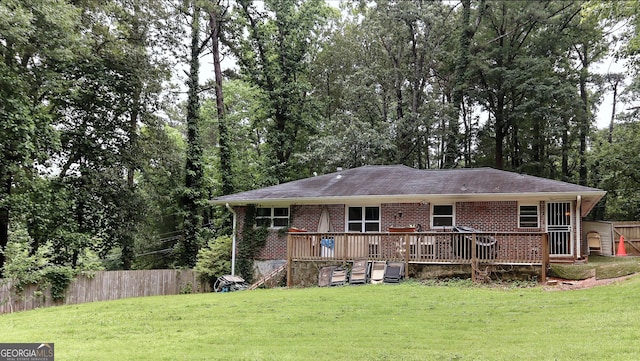 288 Harper Rd SE, Atlanta, GA 30315 - back of property featuring brick siding and a wooden deck